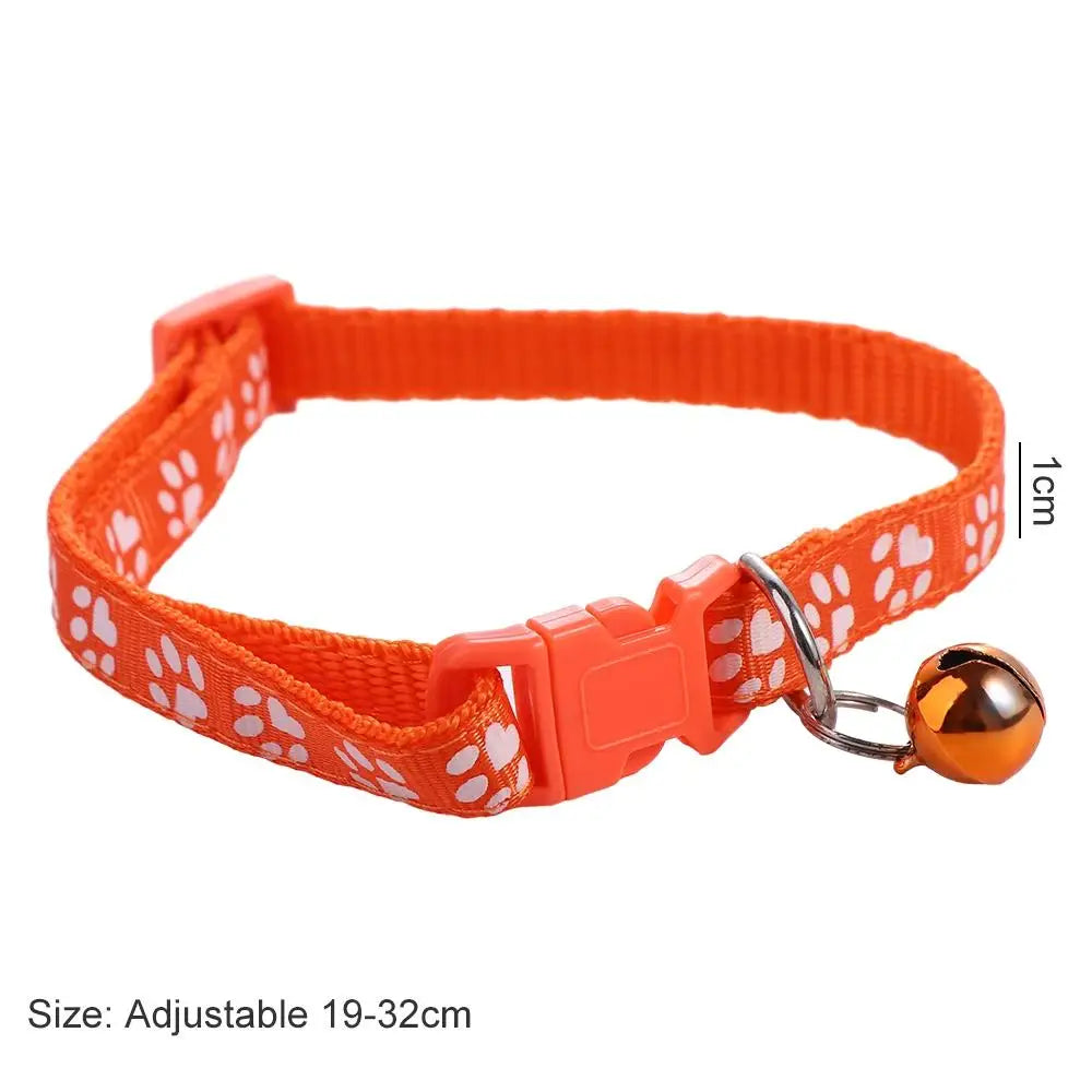 Adjustable Cat & Puppy Collar with Bell | 12 Colors | Nylon