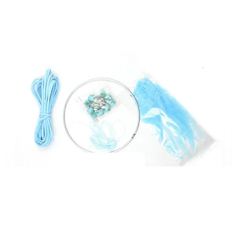 Art DIY Dream Catcher Kit Accessory Blue Decoration Wall Ornament Home Decor 4 Colors Fun Fashion Crochet Hanging Oasis Select