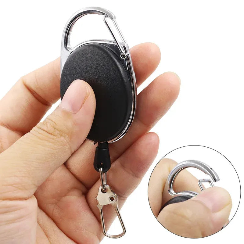 3-24pcs Retractable Keychain Badge Scroll ID Badge Holder Card Holder Backpack Lanyard Hiking Buckle Key Ring Retractable Tool Oasis Select