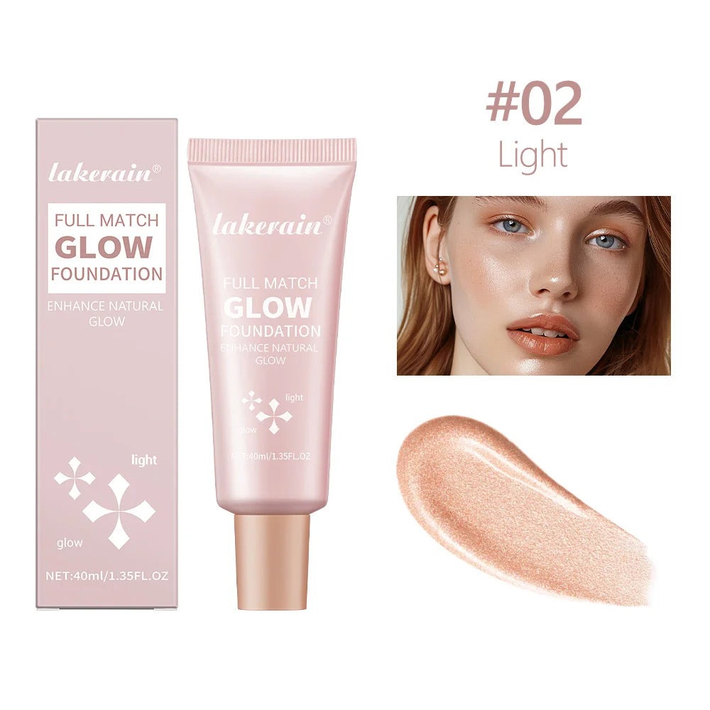 Natural Glow Enhancer Foundation Glowing Moisturizing Lightweight base Multi-purpose Face Body Glitter Cream Bronzer For Paris Oasis Select 2Light