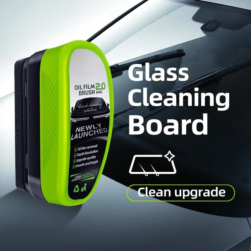 Auto Glass Oil Stain Remover Brush w/150ml Bottle - Car Windshield Deep Cleaning Tool for Foggy Film Elimination & Ceramic Prep Oasis Select