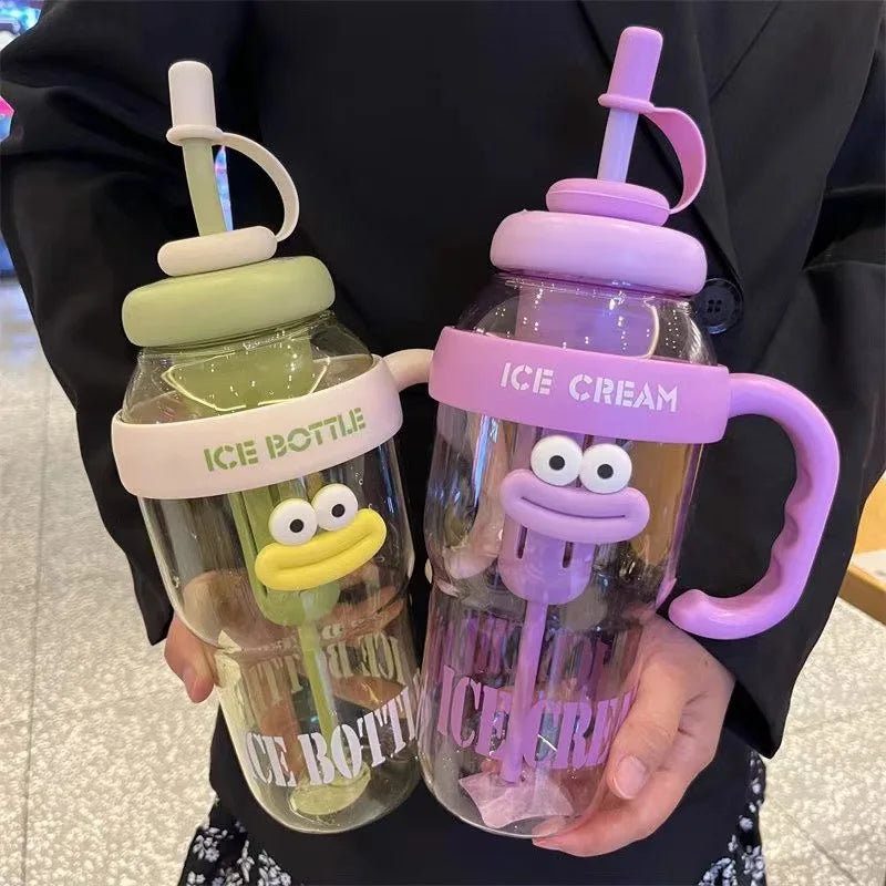 1100ML Large Mouth Water Bottle with Straw and Infuser Leak Proof Lid Portable Travel Beach Outdoor Adventure Sport Tumbler Cup Oasis Select