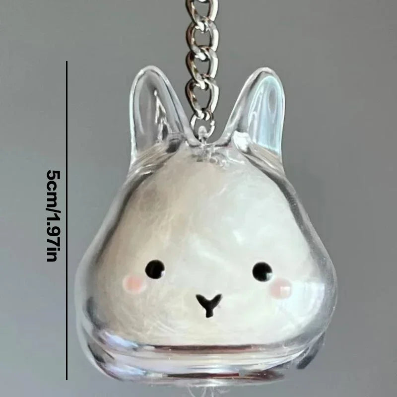 Rabbit Hair Storage Box Pendant Keychain Pet Hair Keepsake Box Pet Memorial Collection Box Bag Pendant DIY Decoration Gift Oasis Select