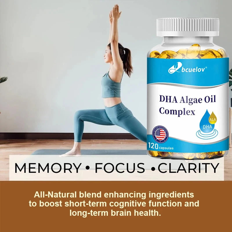 Algae Oil Omega-3 DHA & EPA Capsules | Vegan Brain & Eye Support