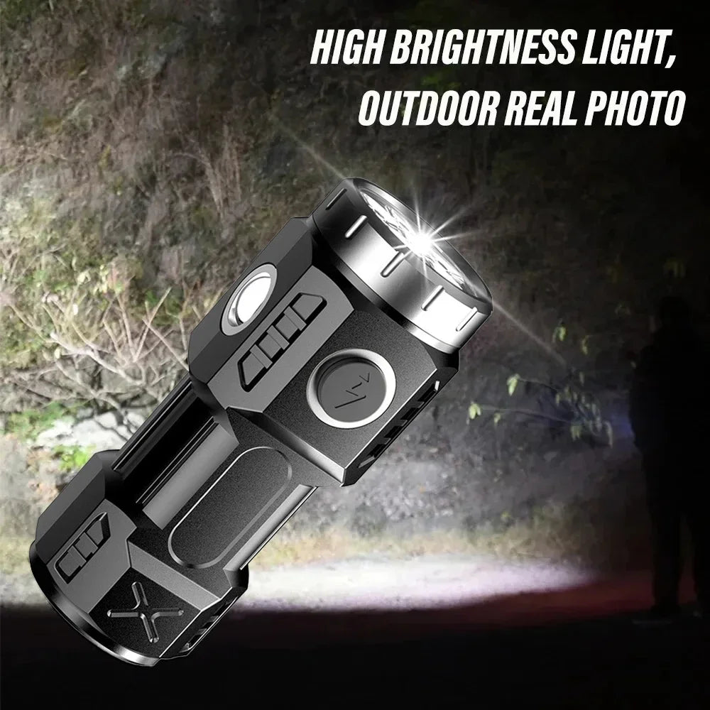 ZHIYU Mini LED Flashlight USB Rechargeable Magnetic Torch