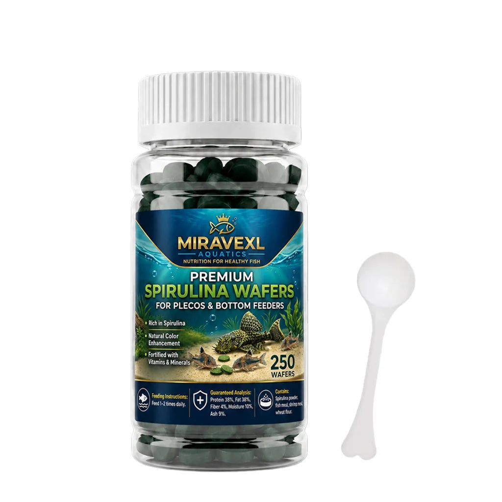 High Purity Spirulina Sinking Tablets: Premium Seaweed Aquarium Food for Bottom Feeders, Plecos, Corydoras & Red Shrimp. Oasis Select 250 tablets