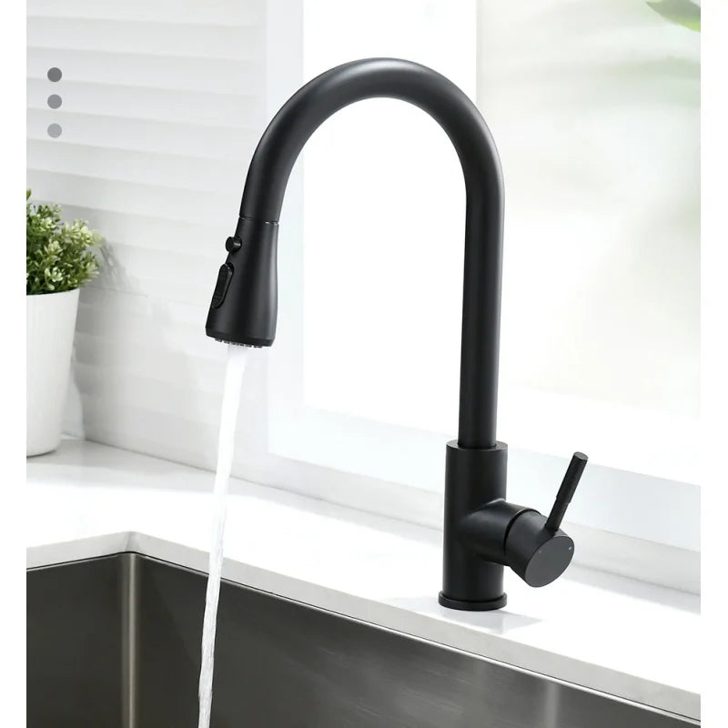 Kitchen Faucet Brushed Nickel Color Surface Hot and Cold Water Faucet Kitchen Sink Faucet Pull-out Kitchen Faucet Single Hole Oasis Select