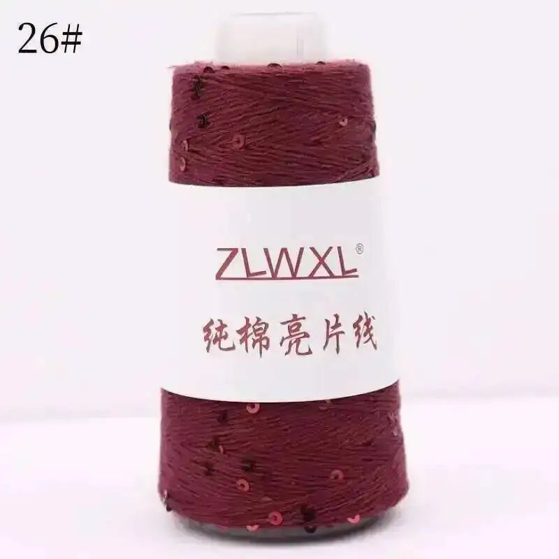 Sequin Cotton Yarn DIY Knitted Decoration Hand Crochet 400M