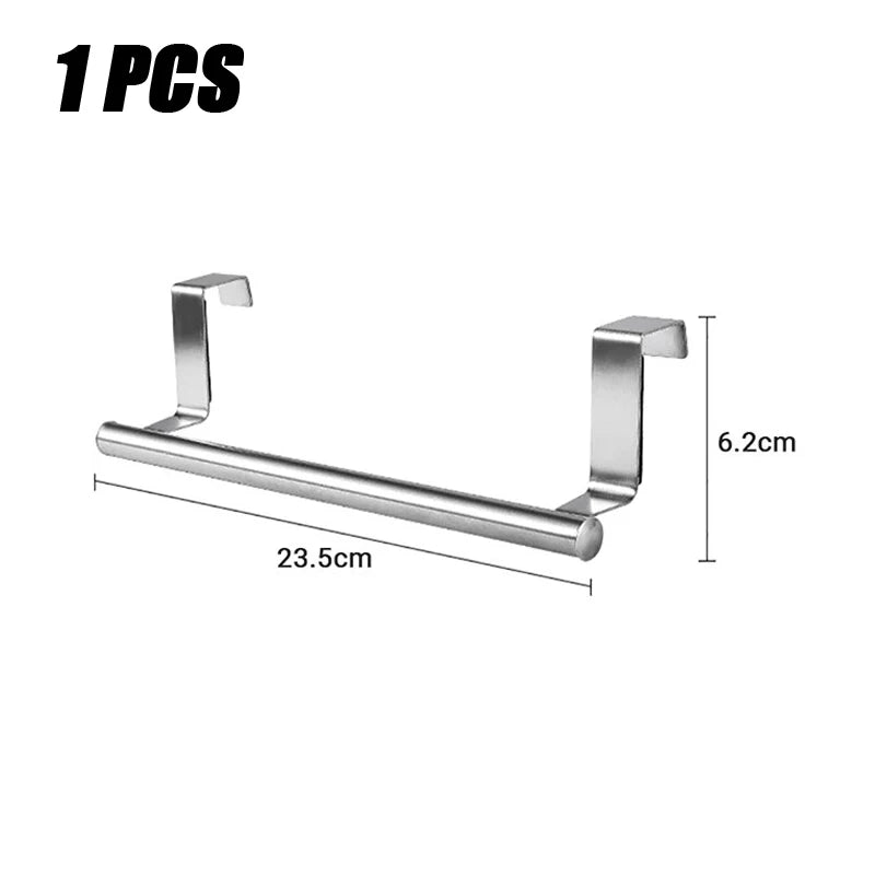 1/2 PCS Stainless Steel Towel Bar Cabinet Door Towel Hanging Bar Stainless Steel Bathroom Kitchen Cabinet Door Towel Wipe Rack Oasis Select 23.5cm 1PC