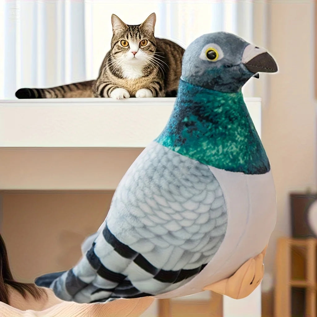 1pc Soft Plush Cat Toy - Cute Realistic Carrier Pigeon Stuffed Animal, Interactive Pet Pillow for All Breeds Pet Products Oasis Select