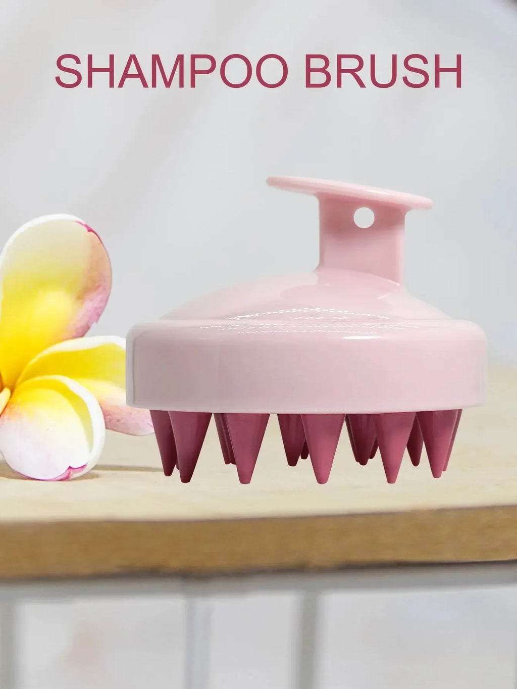 Silicone Shampoo Scalp Hair Massager Head Body Scalp Massage Brush Scalp Massage Brush Comb Magic Handle Brush Spa Massage Brush Oasis Select 266-Pink