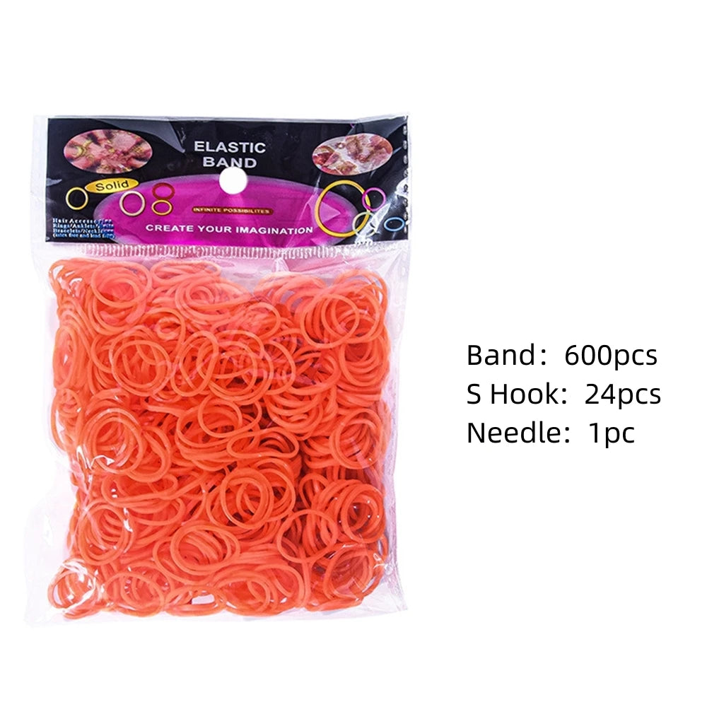 Loom Rubber Bands Bracelet Making Kids Elastic Weaving Lacing DIY