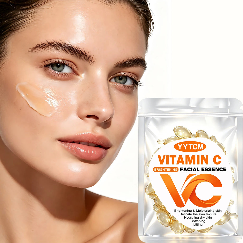 Vitamin C Facial Serum, Moisturizing and Brightening, Firming the Skin, Contains Vitamin E, Retinol, Hyaluronic Acid, Facial Skin Care Serum, 18 Capsules/30 Capsules/60 Capsules/90 Capsules/150 Capsules/300 Capsules Oasis Select