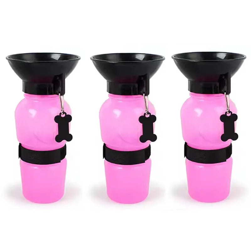500ml Outdoor Squeeze Portable Pet Dog Water Bottle Large and Small Dog Travel Drinking Cup Supplies Suitable for Dogs and Cats Oasis Select pink-3pcs 500ml
