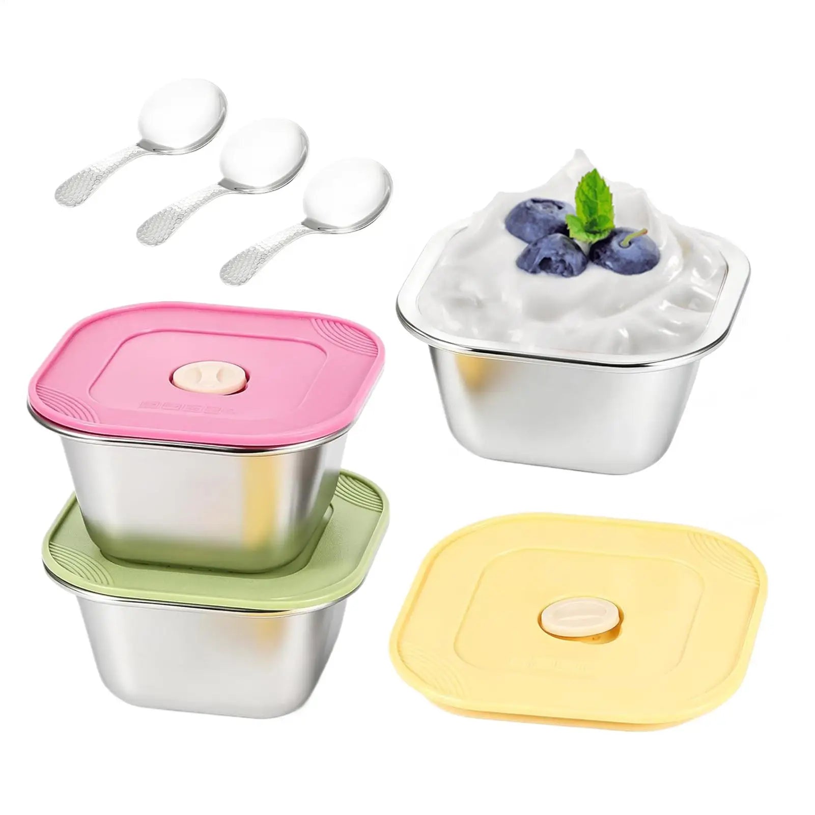 400ml Ice Cream Storage box with Lids Reusable Ice Cream Box Container Mold With Lid Kitchen Refrigerator Storage Containers Oasis Select