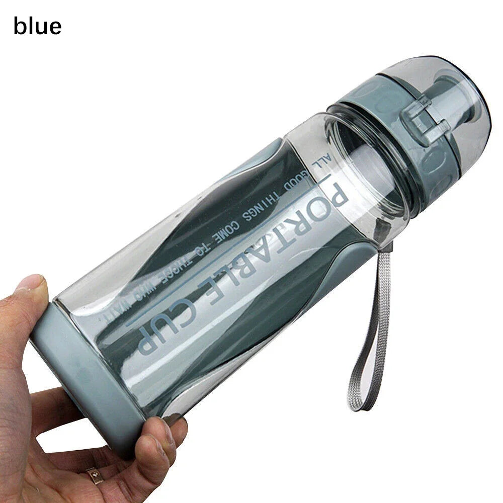 500ml Portable Sports Water Bottle Plastic Outdoor Gym Travel Drinks Mugs Clear Leakproof Drinking Bottle Water Bottles Oasis Select 501-600ml Blue