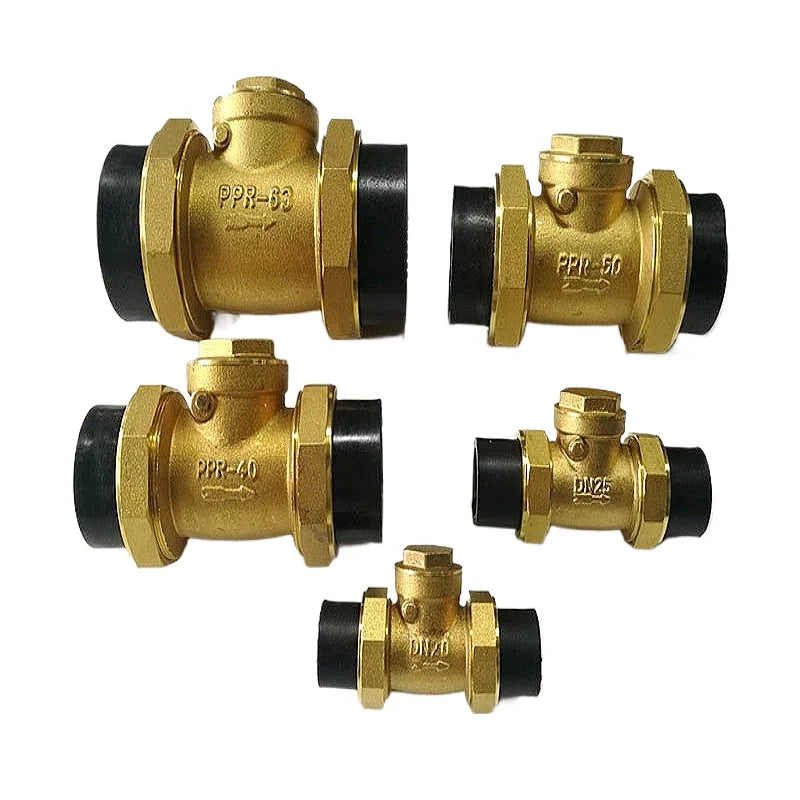 Brass PE Check Valve, One-way Valve, Double Union, Horizontal Double Connection, Horizontal/vertical, Double Hot Melt Oasis Select