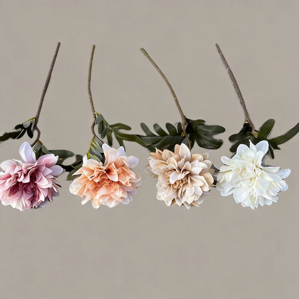 1Pcs High-end Moisturizing Dahlias Real Touch Artificial Flowers Home Decoration Dahlia Wedding Flower Arrangement Party Floral Oasis Select
