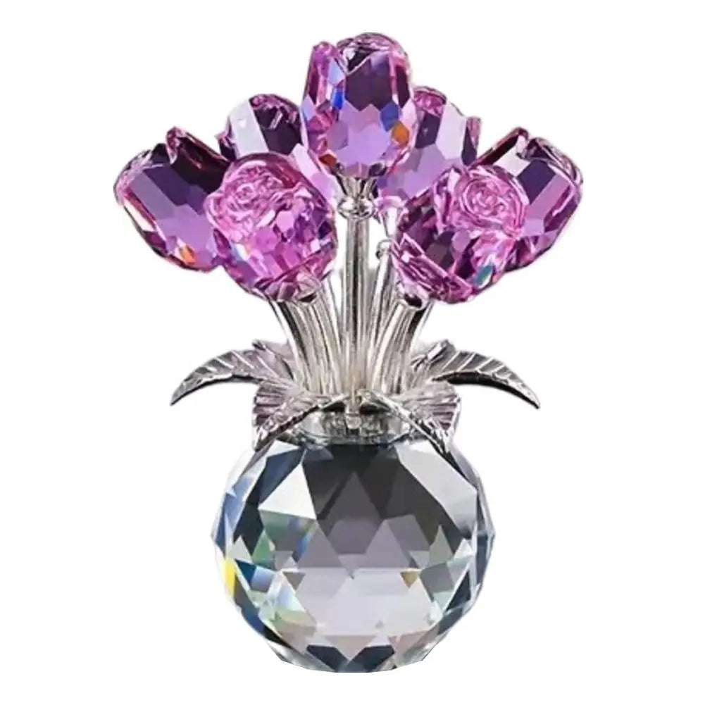Crystal Rose with Vase – Romantic Valentine's Gift & Decor