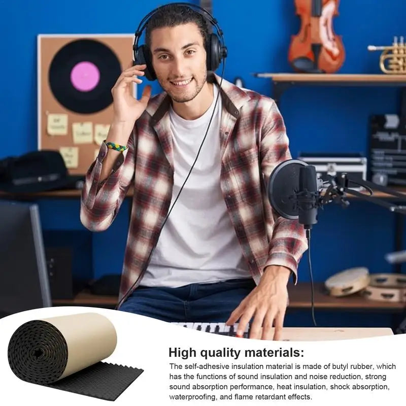 1Pc 50x200cm Acoustic Foam Self-adhesive Egg Sound Insulation Panels High Density for Studio KTV Office Wall Panels Oasis Select