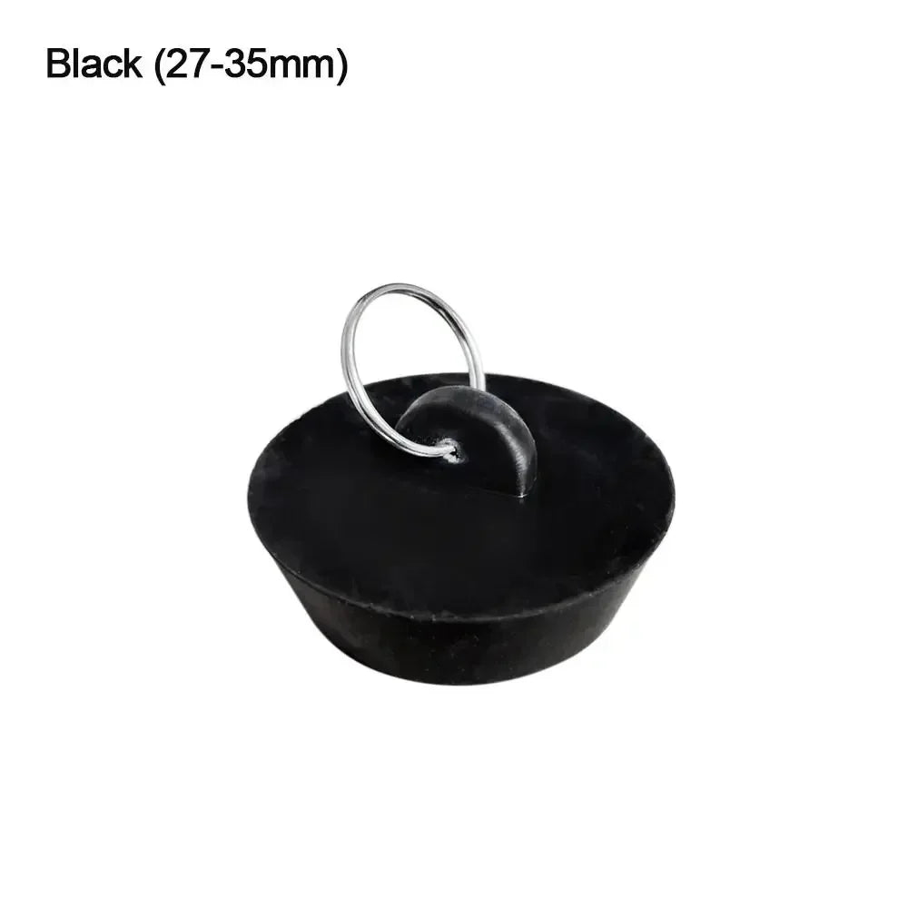 3PCS Bath Tub Sink Water Floor Drain Plug Replacement Fittings Durable Rubber Drain Stopper Oasis Select black-27-35mm