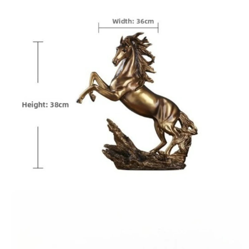 Chinese Style Ornaments Living Room Antique Shelves TV Cabinets Desktop Bookshelves Wine Cabinets Home Decorations Oasis Select Bronze horse