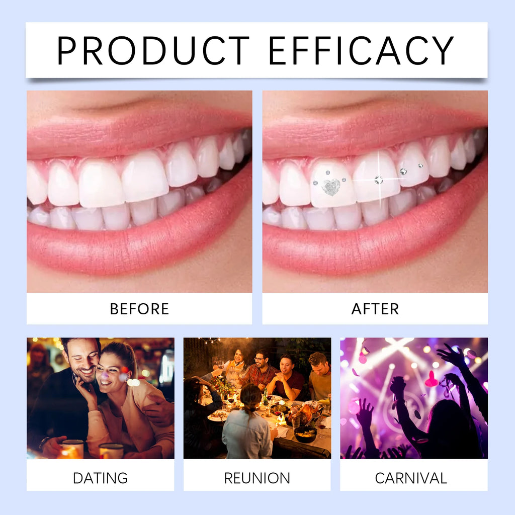 Tooth Gems Sparkling Teeth Jewelry Party Photography Beauty Smile Decor DIY Clear Precious Stone Personalized Fashion Tooth Kit Oasis Select