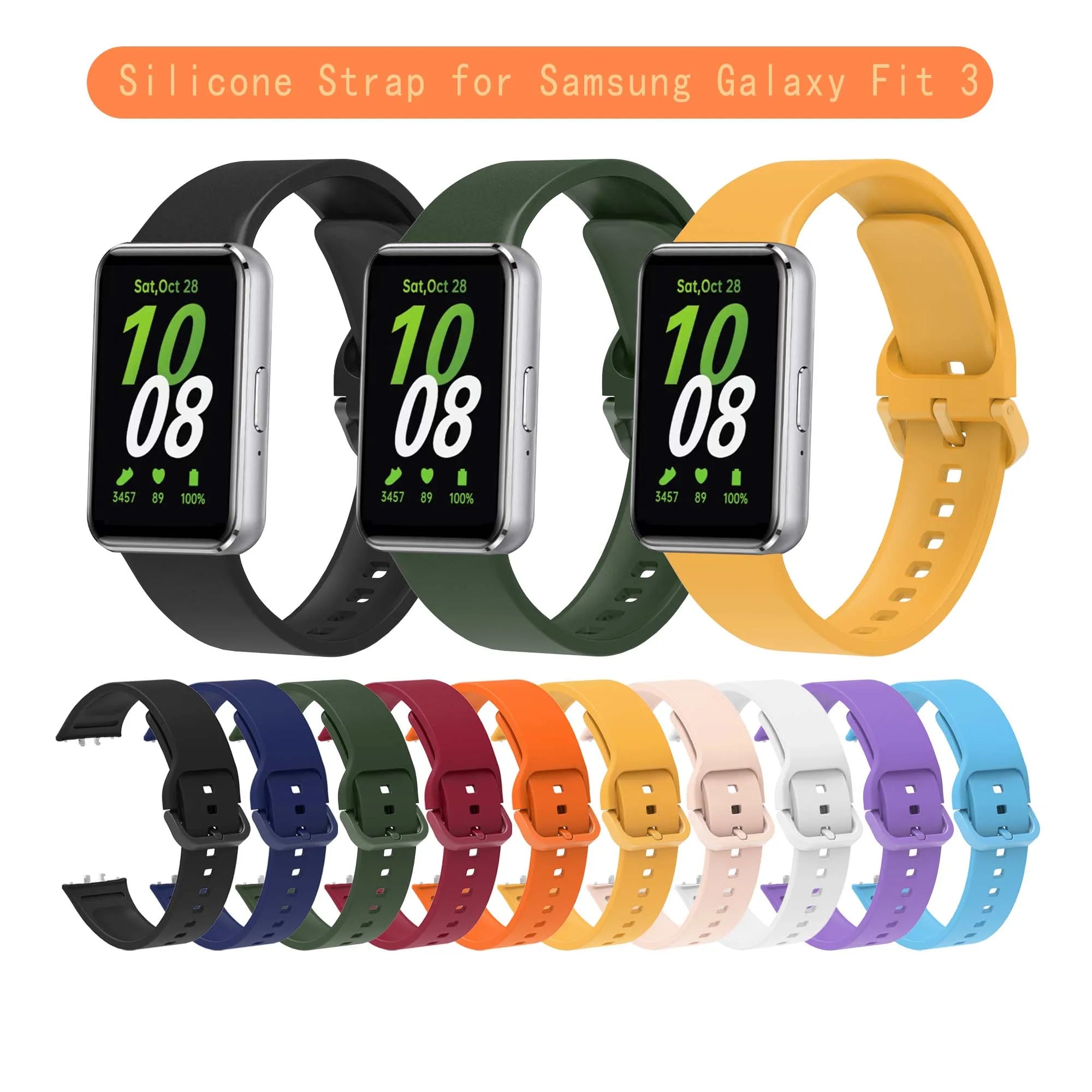 Silicone Sport Band for Samsung Galaxy Fit 3 – Replacement Strap Smartwatch Band Oasis Select