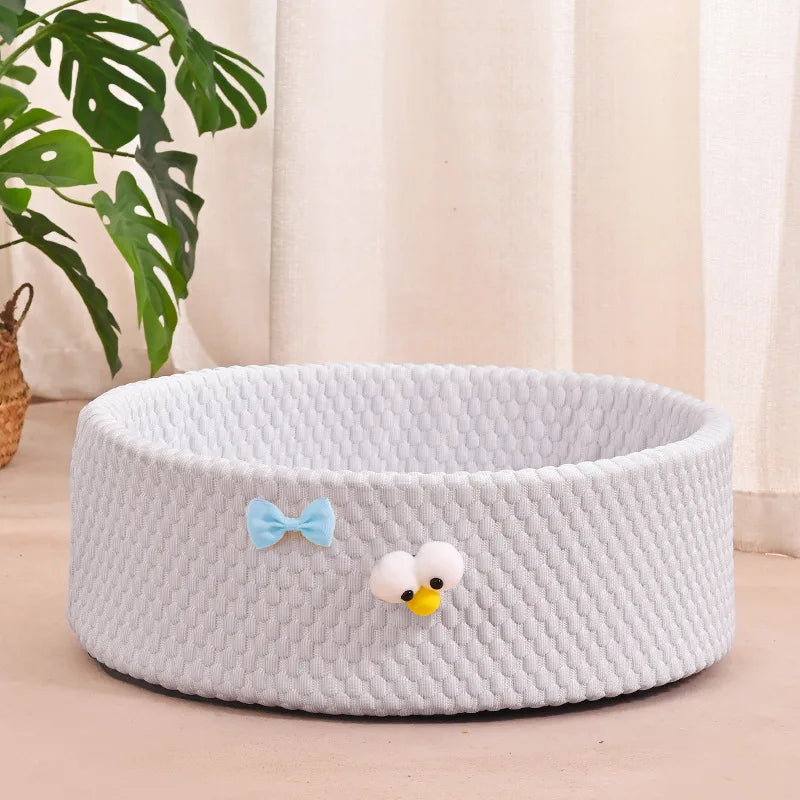All Seasons Cool Pet Bed: Cartoon Cat Sofa Bed & Small Dog Bed | Ice - Cool Pad Included | Versatile Cat House & Dog Accessories Oasis Select Light gray L60x60cm within 10kg