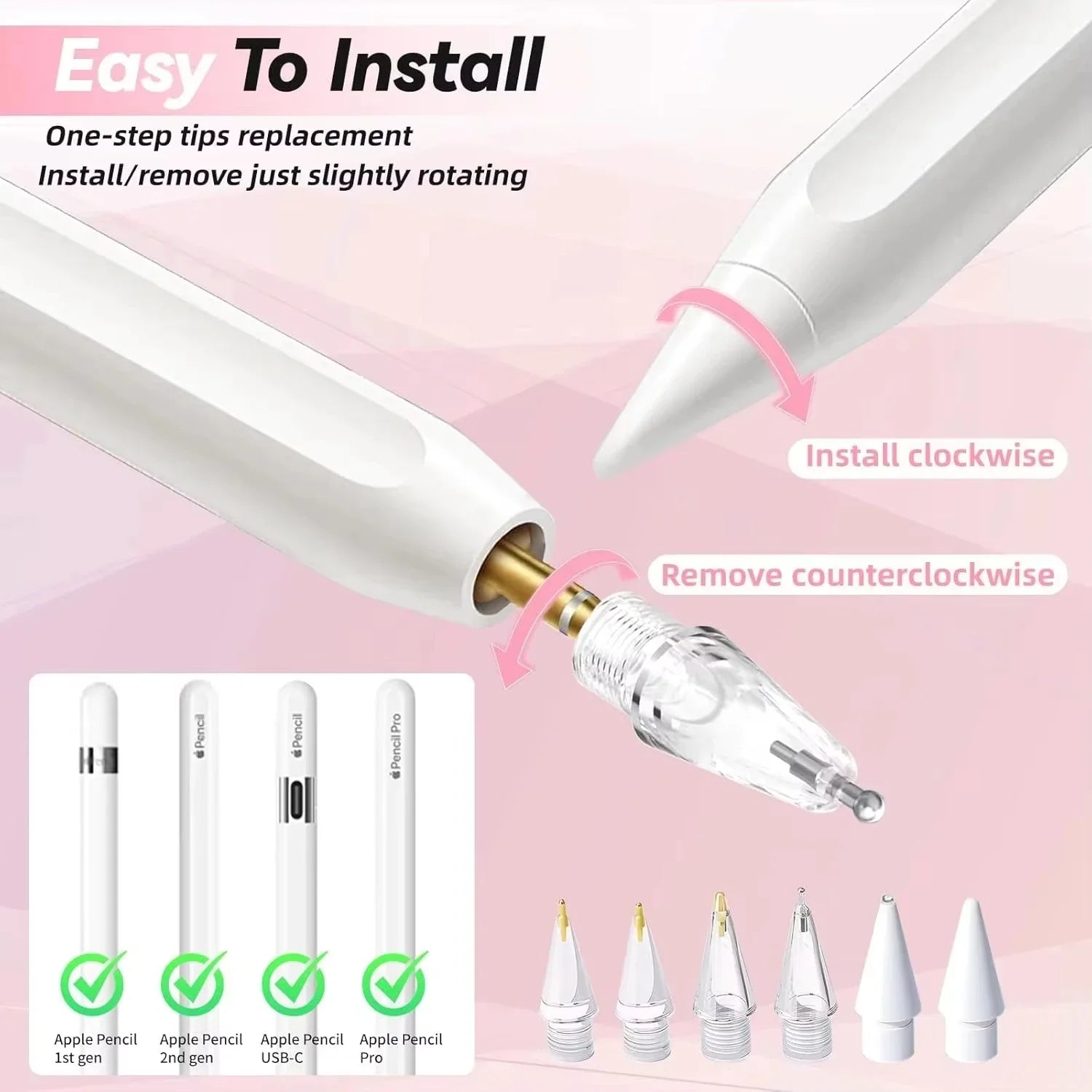 New upgrade transparent nib for apple pencil nib 1, 2, 3 pro Capacitor pen Needle tip for pencil metal modification replace sile Oasis Select