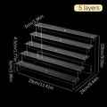 1pc,Transparent acrylic display rack, perfume, doll statue, cosmetics storage rack, ladder display rack Oasis Select Transparent-5 layers