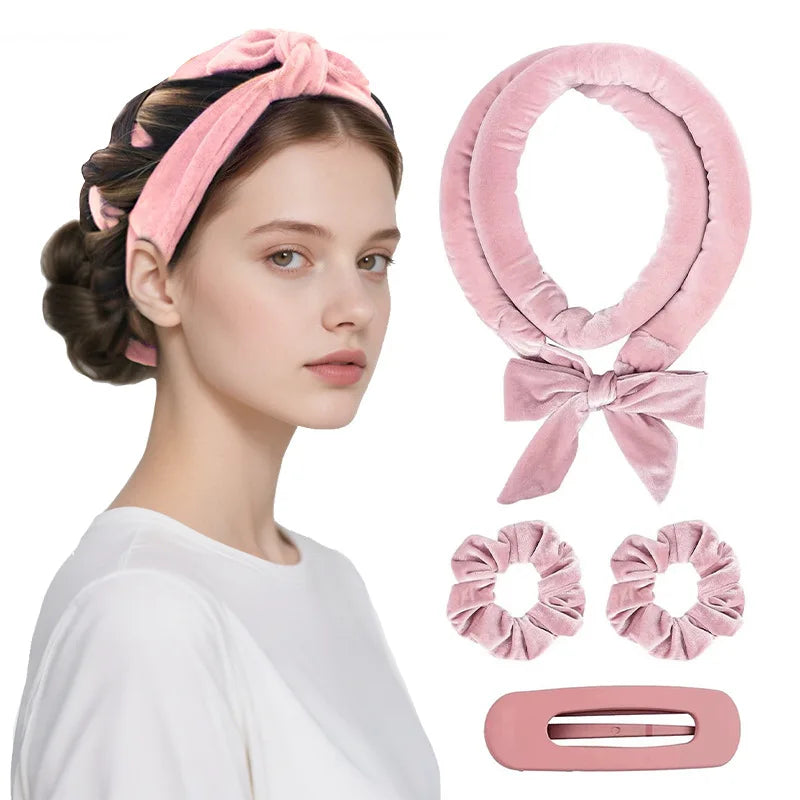 No Heat Hair Rollers Heatless Curling Rod Headband Soft Hair Curler Satin Curlers Curls Sleeping Bonnet Night Cap Styling Tools Oasis Select