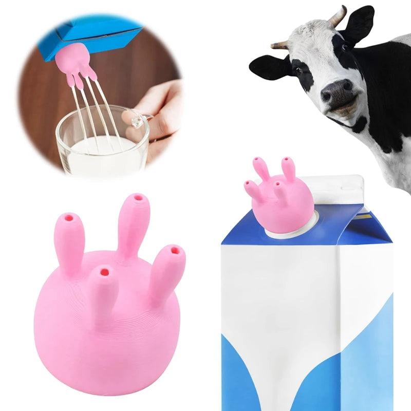 WISH Cow Breast Milk Carton Cover-Spill-Proof Pouring Mouth Of Boxed Milk, And Interesting Kitchen Accessories Oasis Select