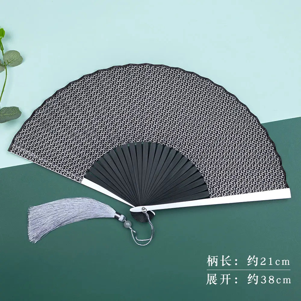 Aluminum Alloy Big Bone Ancient Style Folding Fan Cool and Durable Summer Carry Hanfu Qipao Dance Fan Oasis Select C