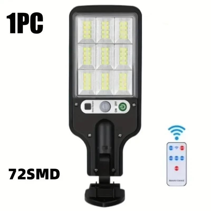 108 COB Sensor Street Lamp 3 Light Modes Outdoor Waterproof Security Solar Lamps for Garden Patio Path Remote Control Light Oasis Select JX616 72SMD