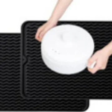 Silicone Water-draining Mat Water-patterned Placemat Foldable Table Mat Tableware Mat, Wine Glass Nordic Simple Dining Mat Oasis Select Nordic Black 40 45