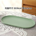 4Pcs Plastic Coffee Tray, Oval Food Serving Plate with Smooth Surface for Household Dessert Anti-fall Tray Afternoon Tea Oasis Select Green 4Pcs