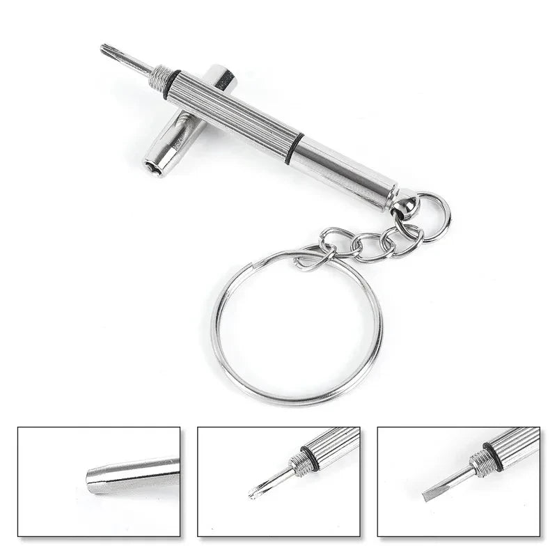 1-10Pcs Steel Glasses Screwdriver Eyeglass Screwdriver Watch Repair Kit with Keychain Hand Tools Precision Screwdriver Tools Oasis Select