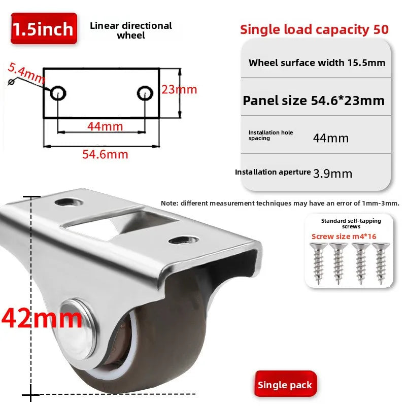 4Pcs Silent Rubber Casters, Drawer Wheels, for Furniture, Kitchen Cabinet Table ,of Side Installation Low Profile Replace wheel Oasis Select 4PCS C