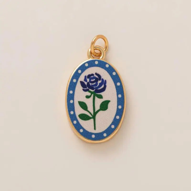 Simple And Versatile Color Blocking Butterfly Love Flower Diy Pendant Accessories Gold-Plated Color Preservation Oasis Select A1