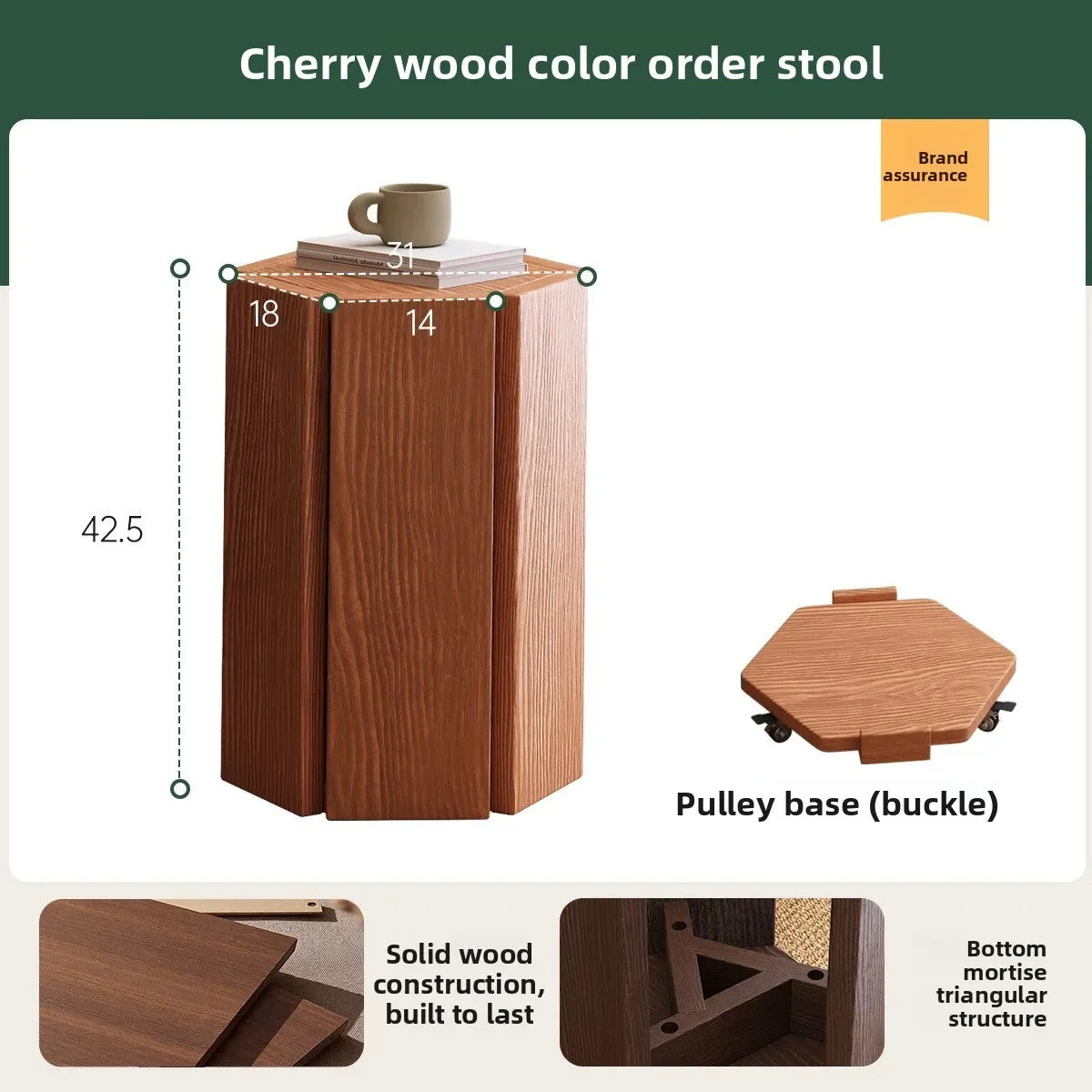 Multi-functional Order stool Solid wood stool Stackable household wood bench Living room low stool sturdy and durable Oasis Select Sakura-2A