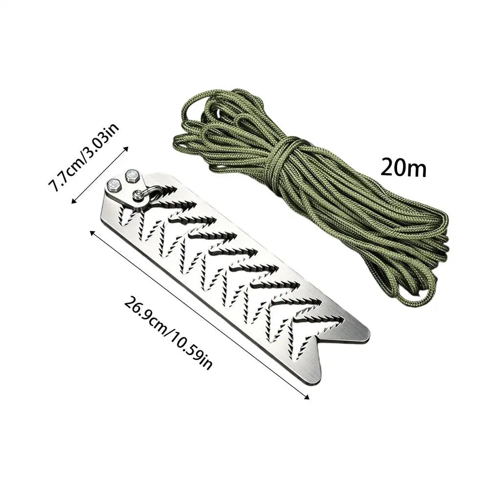 Pond Grass Cutter Foldable Serrated Grip Plant Catcher with 65.6ft Rope Pond Razor Rake for Underwater Dock Canal Shore Beach Oasis Select Silver