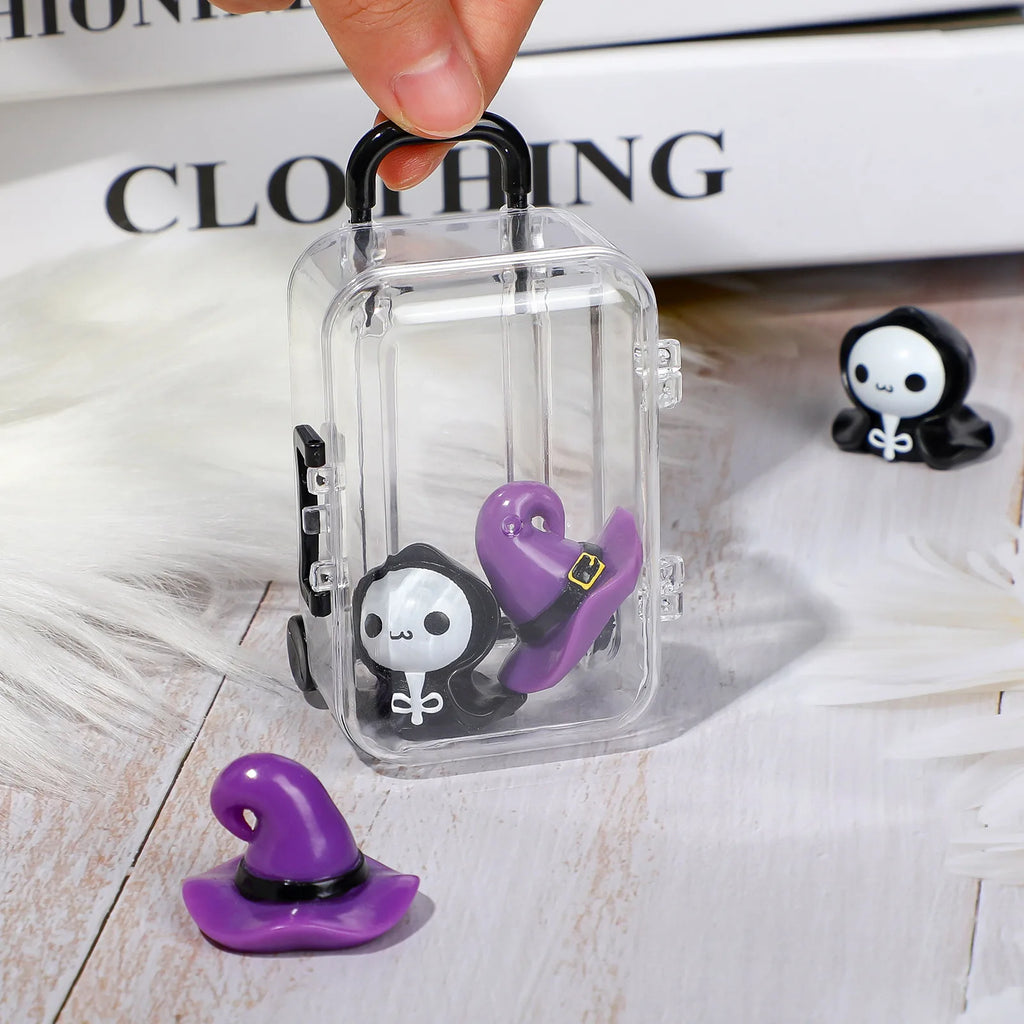 Mini Suitcase Storage Box – Transparent Plastic Jewelry Case