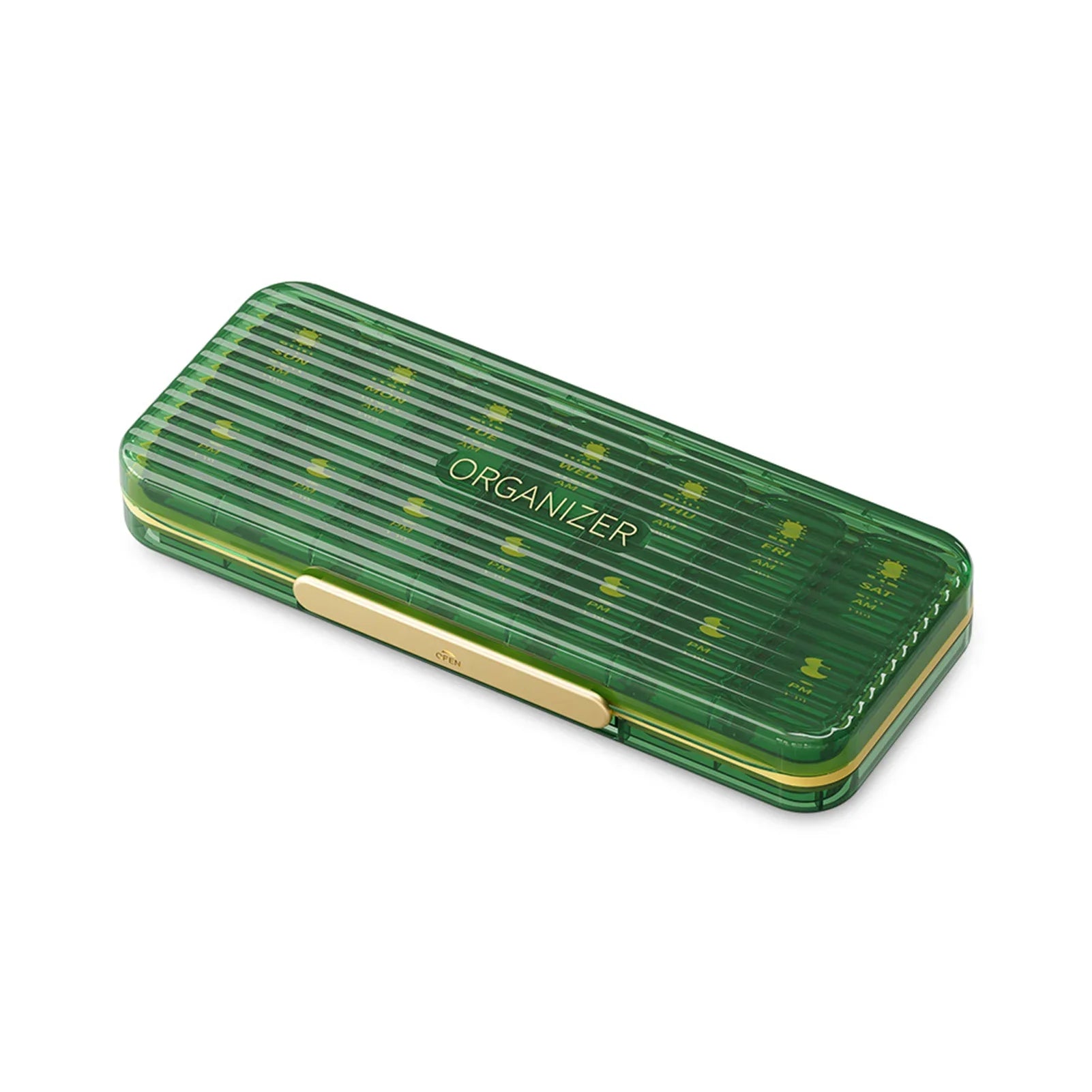 Portable Medicine Box 14 Cubes 21 Cubes Medicine Storage Dustproof Box Seven Days A Week Oasis Select green