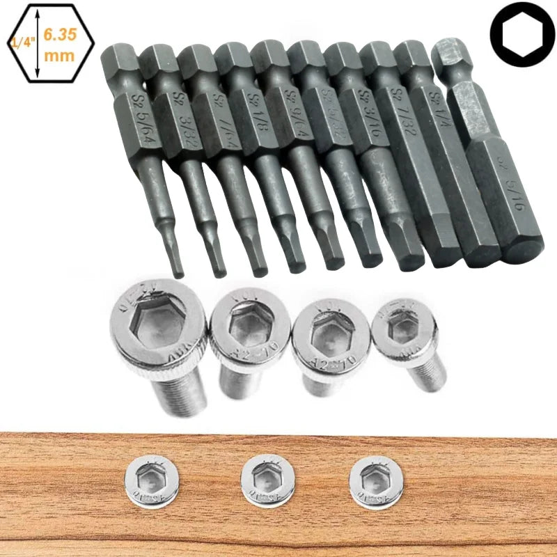 SLADE Hex Allen Wrench Drill Bit Set – S2 Steel Magnetic Tips Hex Drill Bit Set Oasis Select