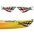 2PC Kayak Sticker Waterproof Shark Teeth Mouth Stickers Decal Canoe Dinghy Marine Boat Car Truck Oasis Select 2 set