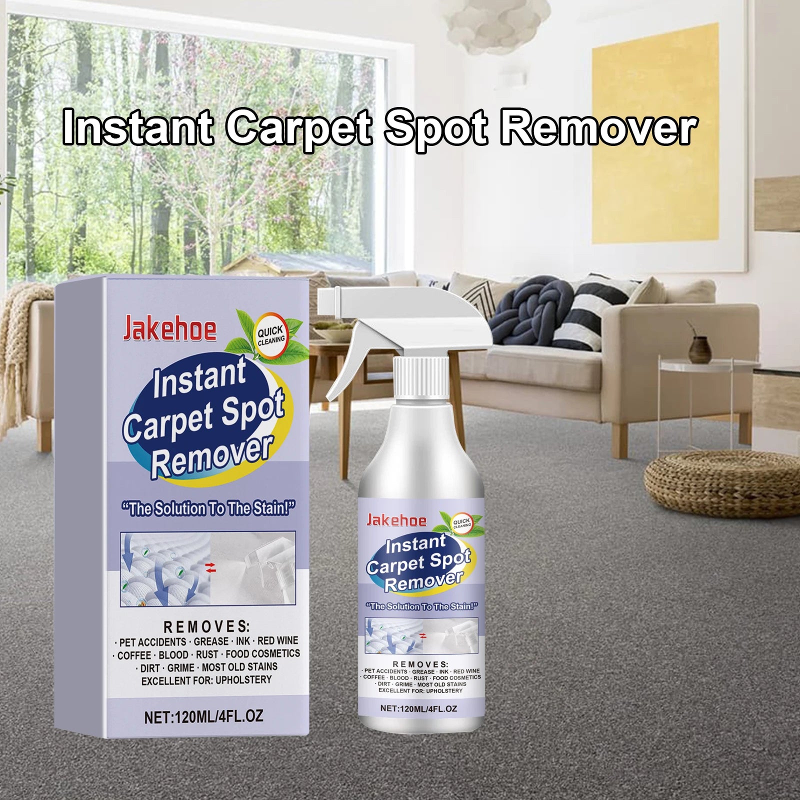 JAKEHOE Carpet Spot Remover – Stain & Odor Cleaner 120ml Carpet Stain Remover Oasis Select