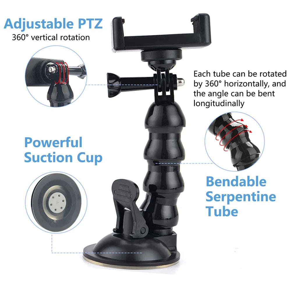 Windshield Suction Cup Mount for GoPro, DJI & Smartphone