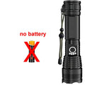 P50 High Power LED Tactical Flashlight Rechargeable Torch Aluminum Alloy Telescopic Zoom Torch Lamp for Outdoor Camping Fishing Oasis Select without battery