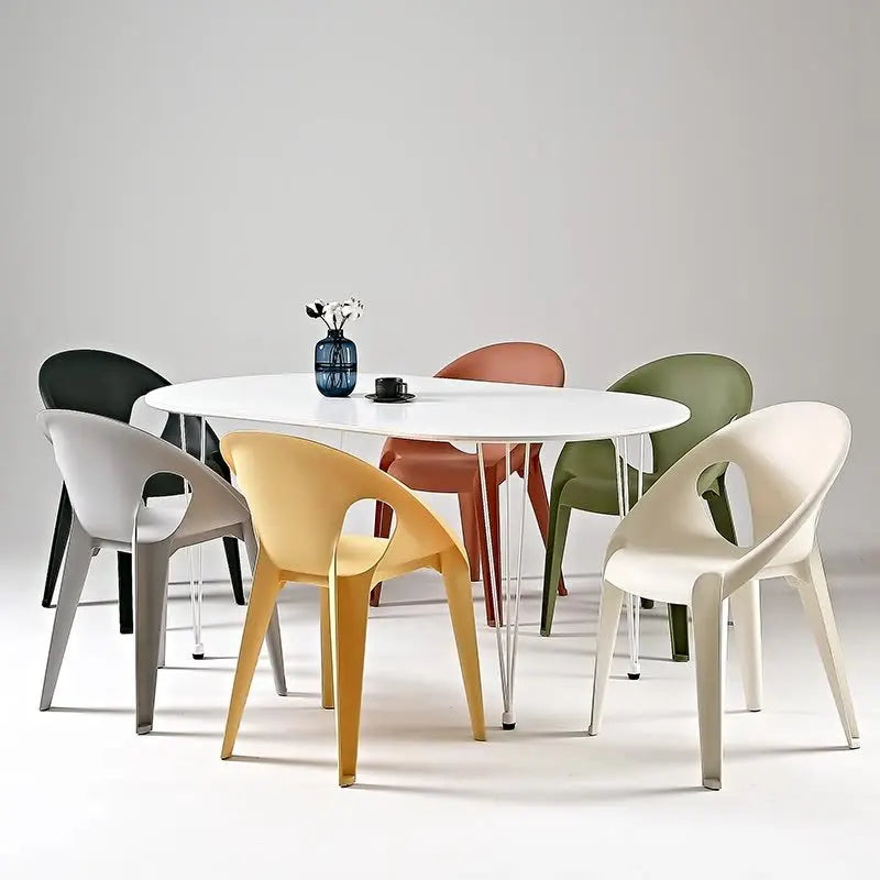 Hollow chair simple light luxury Nordic backrest chair outdoor home thickened casual dining chair rattan chair balcony stool Oasis Select